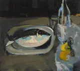 Nature morte au poisson et au citron 1930 by Félix Aublet, Huile sur panneau, sold Nov 2017