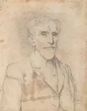 Portrait d'Albert AUBLET by Félix Aublet, Crayon sur papier (taches), sold Nov 2017