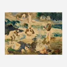 Negro Women Washing Clothes by Pop Hart, 1921, watercolor on paper, sold Apr 2021