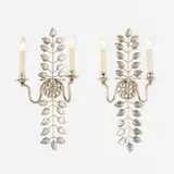 sconces, pair by Maison Baguès, c. 1940, silvered metal, cut and mirrored glass, sold Nov 2020