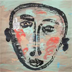 Face by Dan McCarthy, 1986, acrylic on paper, sold Oct 2026