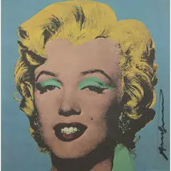Shot Light Blue Marilyn by Andy Warhol, 1974, lithograph, sold Oct 2026