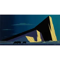 Three Horses by Eyvind Earle, 1987, screenprint, sold Oct 2026
