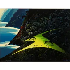 Seaside Pasture by Eyvind Earle, 1987, screenprint, sold Oct 2026