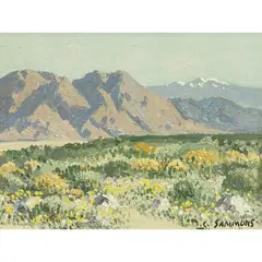 Desert by Carl Sammons, oil on canvas affixed to board, sold Oct 2026