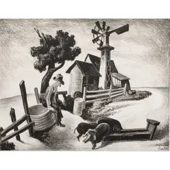 Untitled by Thomas Hart Benton, lithograph, sold Oct 2026