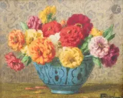 Nature morte aux pivoines by Ernest Filliard, Aquarelle, sold Oct 2026