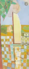 Voilier dans le port by Louis Latapie, vers 1948, Gouache sur papier marouflé sur toile, sold Oct 2026