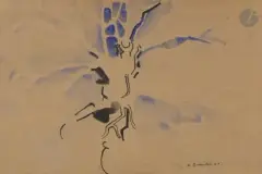 Composition paysage by André Beaudin, 1940, Encre, aquarelle et trait de crayon, sold Oct 2026