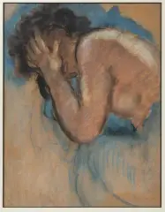Nu, les mains sur le visage by Pierre Combet-Descombes, Pastel, fusain et rehauts de craie blanche, portant le cachet de la signature en bas à dro, sold Oct 2026