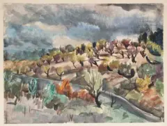 Oliviers en Provence par temps d'orage by Willy Eisenschitz, Aquarelle, sold Oct 2026