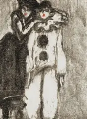 Pierrot et Colombine by Pierre Combet-Descombes, Monotype en deux couleurs, sold Oct 2026