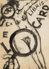 Ex-libris d'Edmond Locard by Pierre Combet-Descombes, 1877, Monotype en noir, sold Oct 2026
