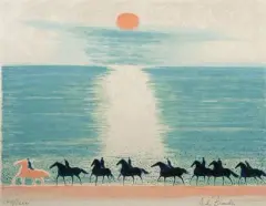 Les chevaux du soleil by André Brasilier, 1981, Lithographie en couleurs, sold Oct 2026