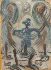 L'épouvantail. Rythme hivernal by Marcel Avril, Pastel et fusain sur papier, sold Oct 2026