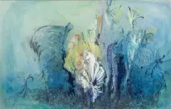 Végétation surréaliste by Louis Thomas, Aquarelle, gouache et encre (plume), sold Oct 2026