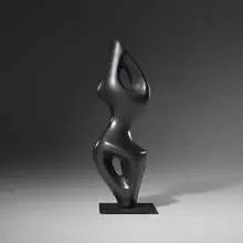 Important sculpture by Georges Jouve, 1954, glazed stoneware, iron, sold Mar 2018