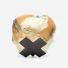 Y I Am Here vessel by John Stephenson, glazed and polychromed earthenware, sold Aug 2020