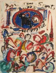 Buvez Dubonnet au Bar des Sports by Armand Avril, 1996, Huile et gouache sur papier fort, sold Oct 2026