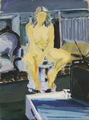 Sitzender weiblicher Akt by Norbert Tadeusz, 1971, Öl auf Karton, sold Jun 2013