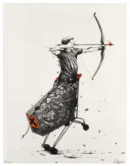 Centaure by Brusk, 2014, Sérigraphie rehaussée à l'acrylique, sold Sep 2016