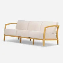 Malena sofa by Jon Gasca, c. 2015, ash, upholstery, aluminum, sold Aug 2020