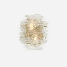 sconce by Anette André-Pillois, c. 1960, glass, brass, sold Aug 2017