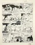 SIBYLINNE by Raymond Macherot, Encre de Chine et crayon pour la planche 13 d’un album de cette série publiée aux éditions Dupuis. Monogrammé. Encadré., sold Apr 2016
