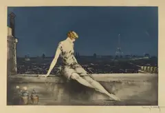Mimi Pinson, oeuvre conçue en 1927 by Louis Icart, Pointe sèche et aquatinte (réf, sold Nov 2016