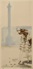 Sur les quai & Place Vendôme, oeuvres conçues en 1929 Deux vues verticales formant pendants by Louis Icart, Pointe sèche et aquatinte (réf, sold Nov 2016