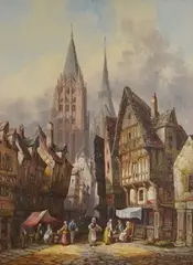 Louviers by Henry Schaefer, oil, sold Oct 2026