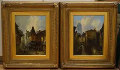 Continental street scenes by Clifford Montague, oil, sold Oct 2026