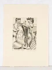 The Little Man by M. Louise Stanley, 1983, etching, sold Oct 2026