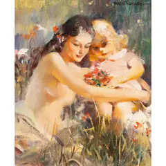 Untitled (Mother and Child) by Rico Tomaso, oil on canvas, sold Oct 2026