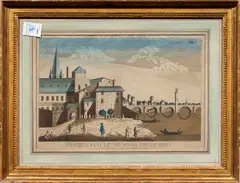 Vue de la Ville de Mons en Flandre by Jacques Chereau, engraving with hand-coloring, sold Oct 2026