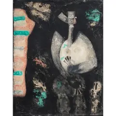 Para Siempre by Byron Galvez, 1990, acrylic-graph print on handmade paper, sold Oct 2026