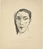 Bildnis des Schauspielers N.M. Zeretelli by Max Beckmann, Um 1921, Lithografie auf imitiertem Japan, sold Feb 2024