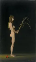 Iris mit Palmzweig (El cuadro bíblico) by José Manuel Capuletti, 1976, Öl auf Leinwand, sold Apr 2025