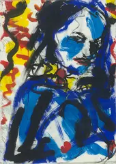 Ohne Titel by Luciano Castelli, 1984, Acryl auf Papier, sold Nov 2025