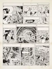 Blake et Mortimer - Tome 8 by Edgar P. Jacobs, Encre de Chine pour la planche 24 de cet album publié en 1962 aux éditions du Lombard, sold Nov 2016