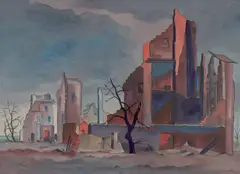 Kleine Ruinen by Christian Arnold, 1947, Gouache und Tusche auf Papier, sold Dec 2018