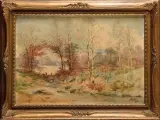 Forêt de Fontainebleau by Hippolyte Jean Adam Gide, Aquarelle, sold Dec 2019
