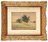 Vue de champs by Auguste Allongé, Aquarelle, sold Dec 2019