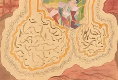 ohne titel (mental map: „under earth“) by Franz Ackermann, 1995, Aquarell und Bleistift auf Papier, sold Apr 2023