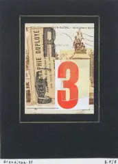 B-F/8 by Raymond Grandjean, 1995, Collage de papiers découpés sur papier noir collé sur papier blanc, sold Oct 2026