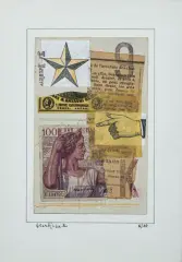 N/10 by Raymond Grandjean, 1992, Collage de papiers découpés sur papier crème collé sur papier noir, sold Oct 2026
