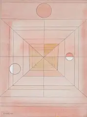 67A08 by Raymond Grandjean, 1967, Aquarelle et encre (plume) sur papier monté sous passe partout, sold Oct 2026
