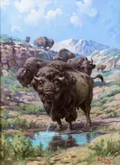 Interrupted by E.S. Paxson, oil on board, sold Sep 2017