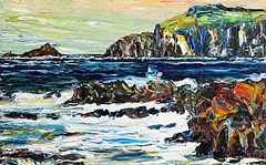 View of Ballydavid Head and The Black Rock, Kerry by Liam O'Neill, oil on canvas, sold Oct 2026