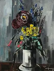 Flowers in a Vase by Norah McGuinness, 1960, oil on canvas, offered Oct 2026